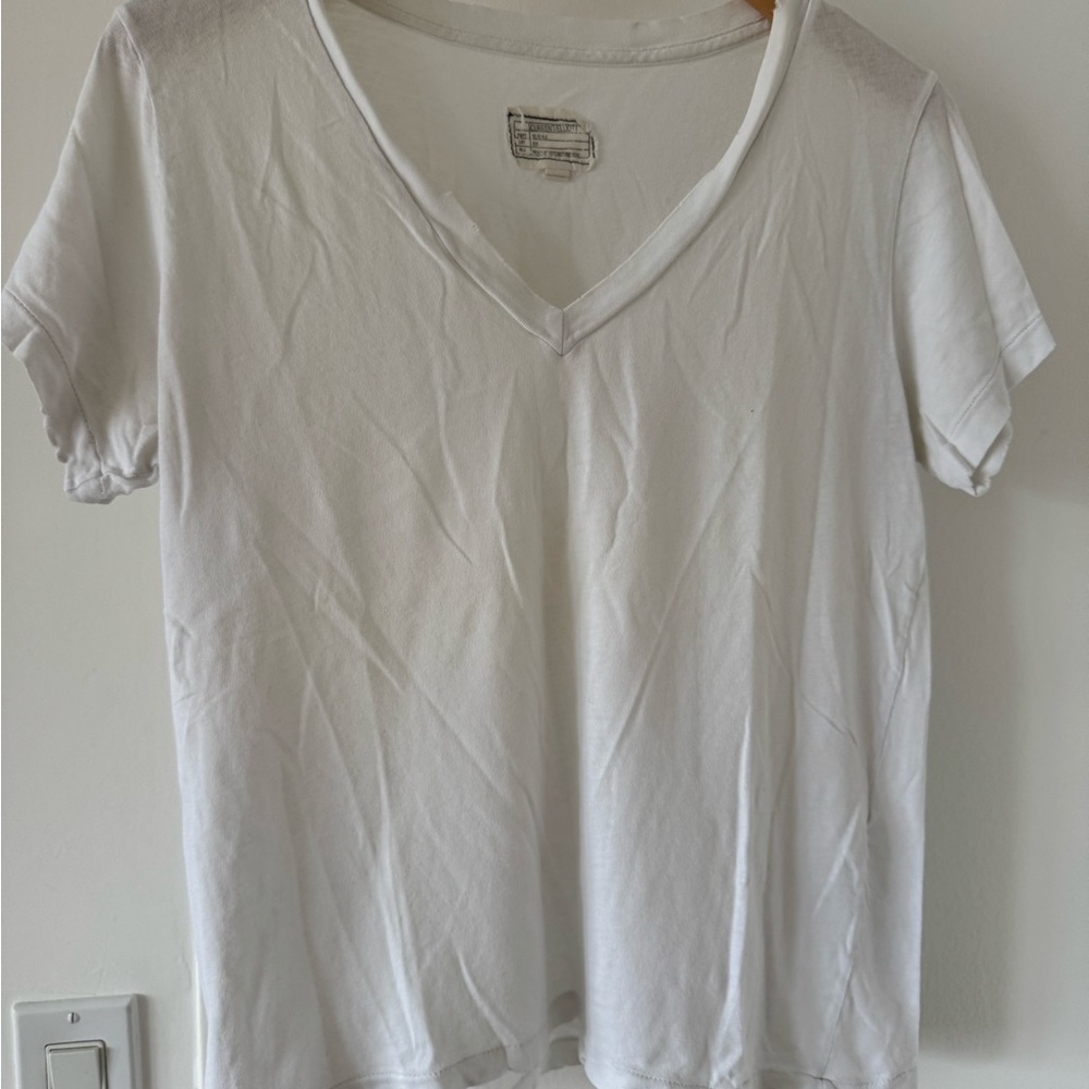 Current/Elliott White Fitted Short Sleeve Tee